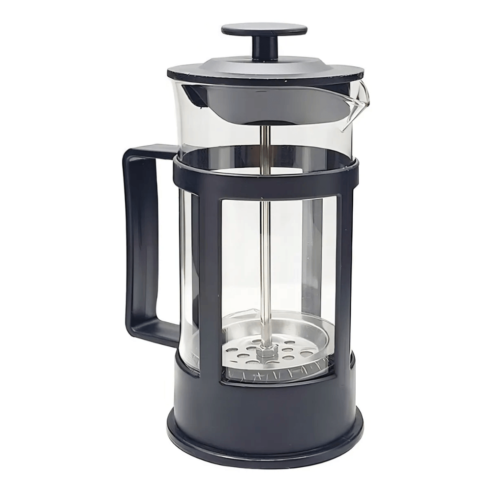 Cafetera Prensa Francesa Vidrio Estructura Antideslizante Negra 600 ML
