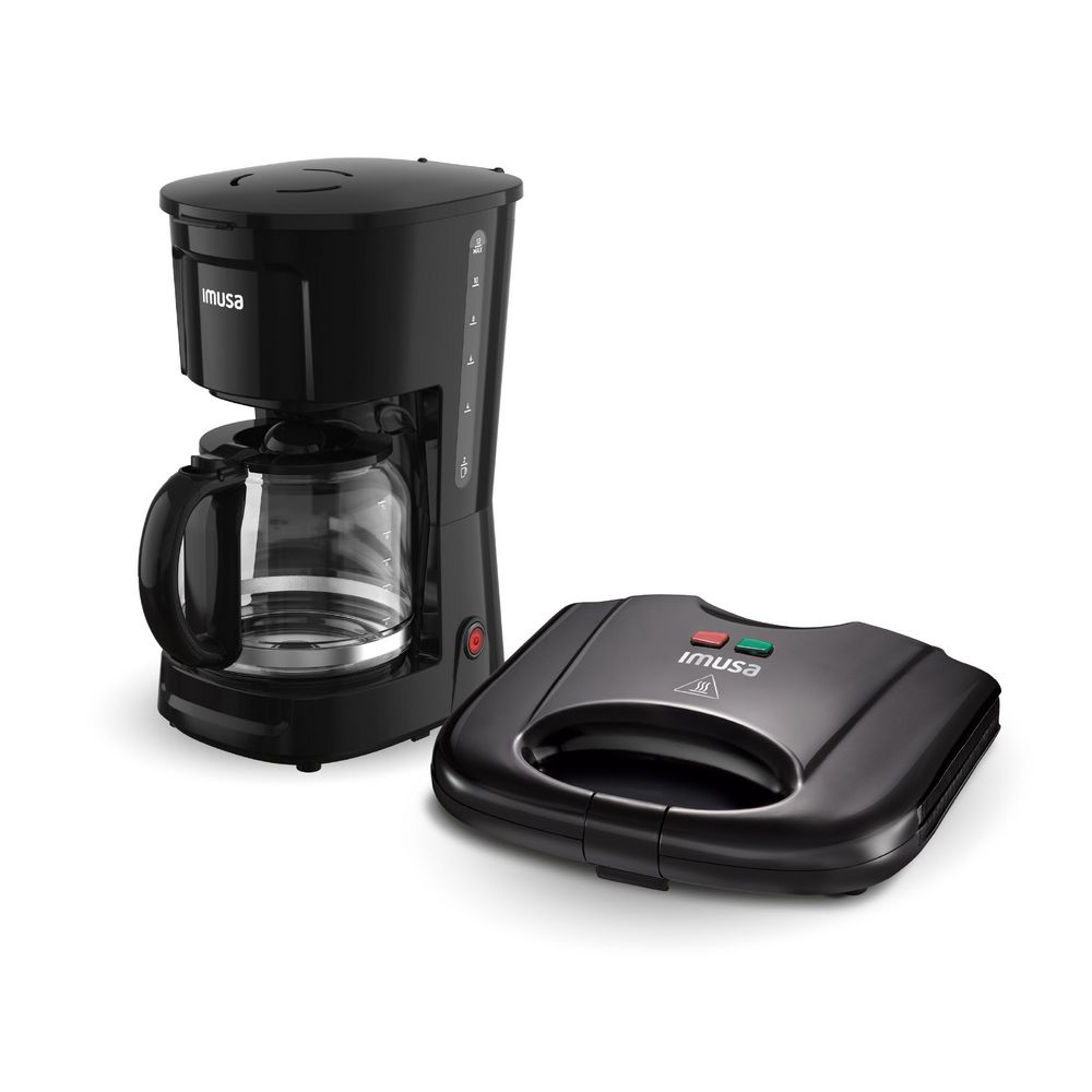 Sanduchera + Cafetera IMUSA 6 Tazas Negro  151437