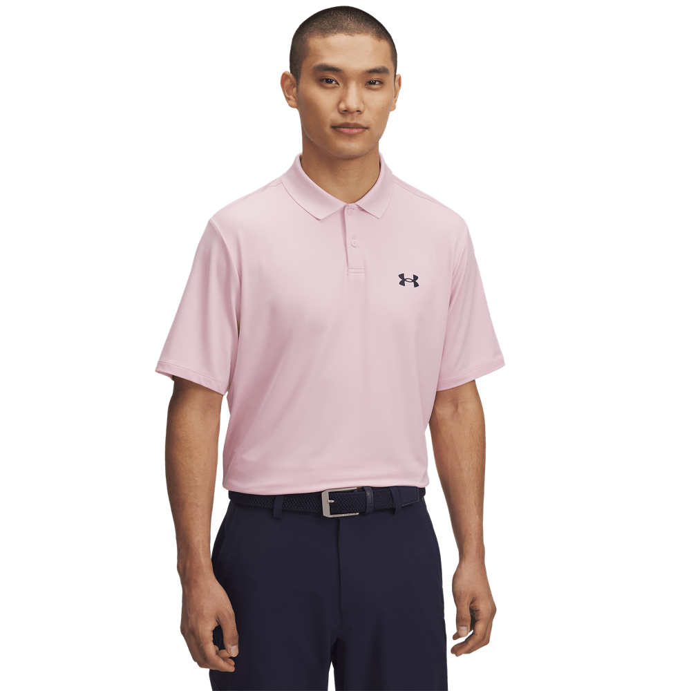 UA Matchplay Polo Camiseta Manga Corta rosado de hombre para golf