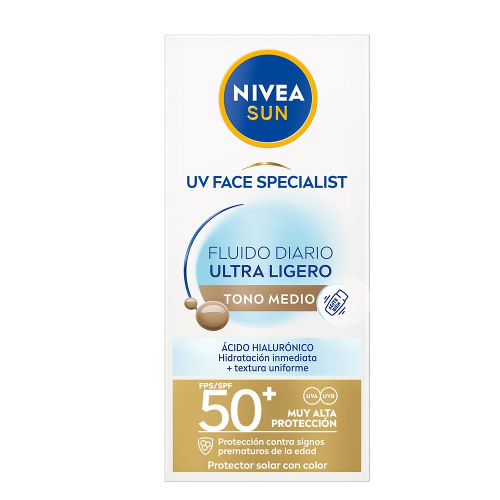 Protector Solar Nivea Sun Fluido Ligero Fps50 X 40Ml
