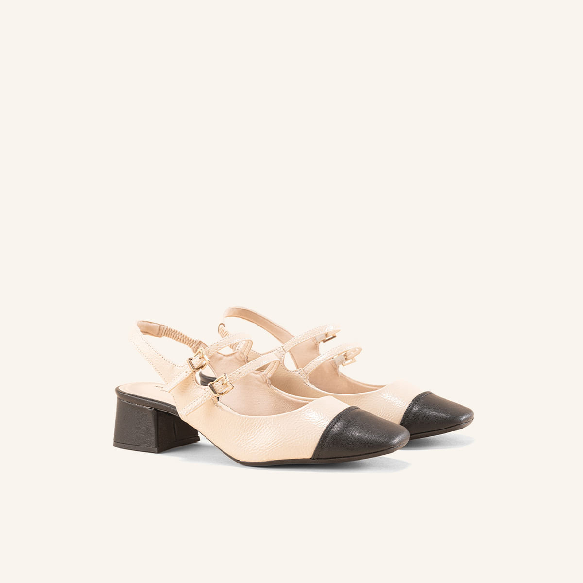 Tacones Bonaire Beige Negro Brisabonita