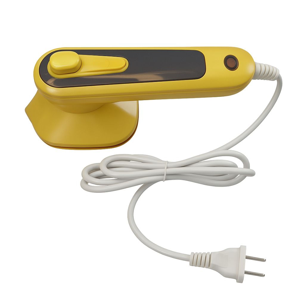 Plancha Ropa Portatil Viaje Vapor Antiadherente Compacta Liviana Amarilla
