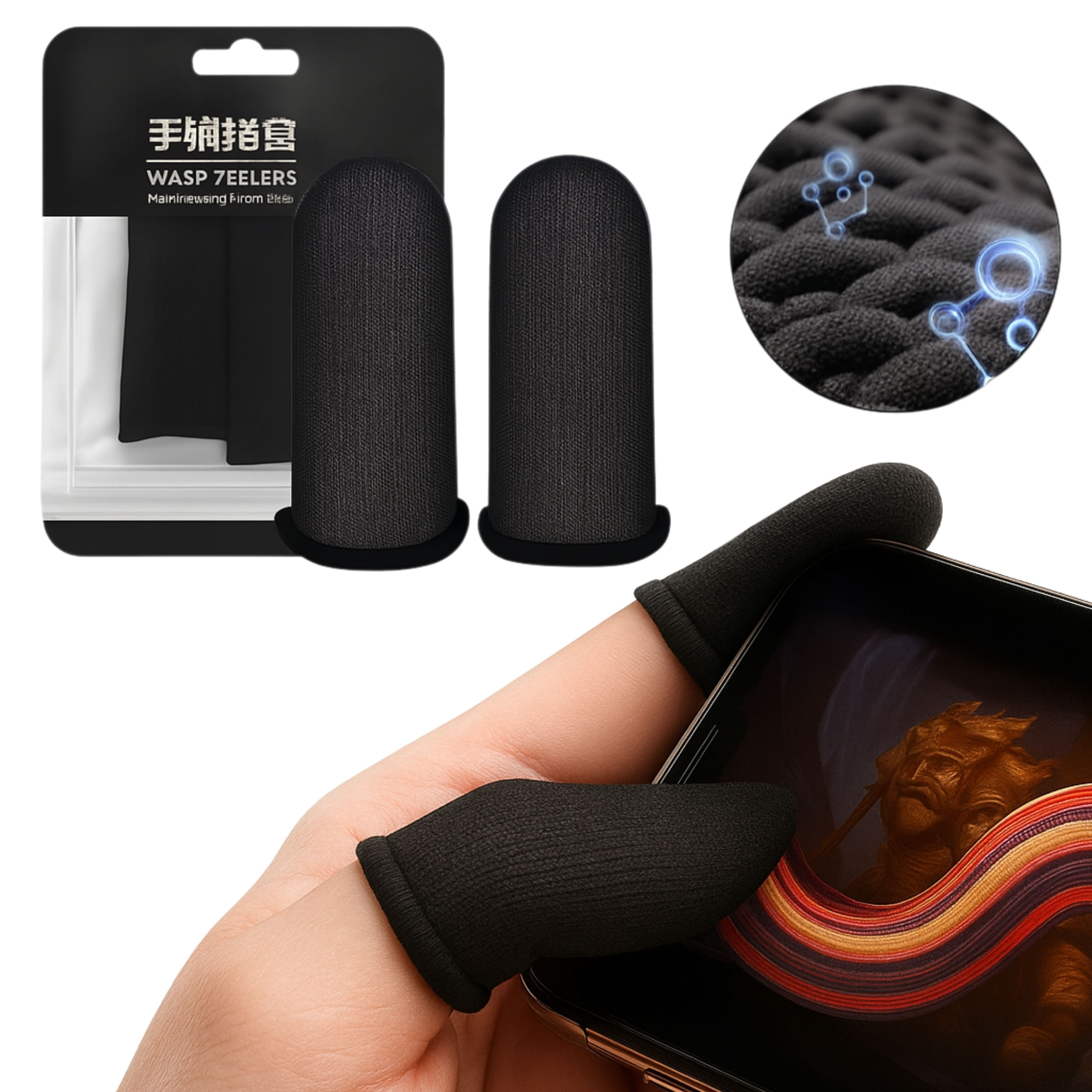 Guantes Accesorio Dedos Pulgares Juegos Móviles Transpirable