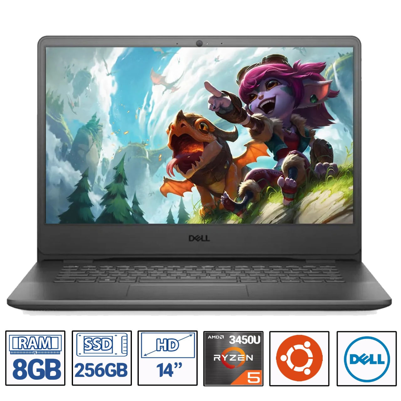 Portatil Dell Vostro 14 3405 Amd Ryzen5 8GB 256GB Ssd