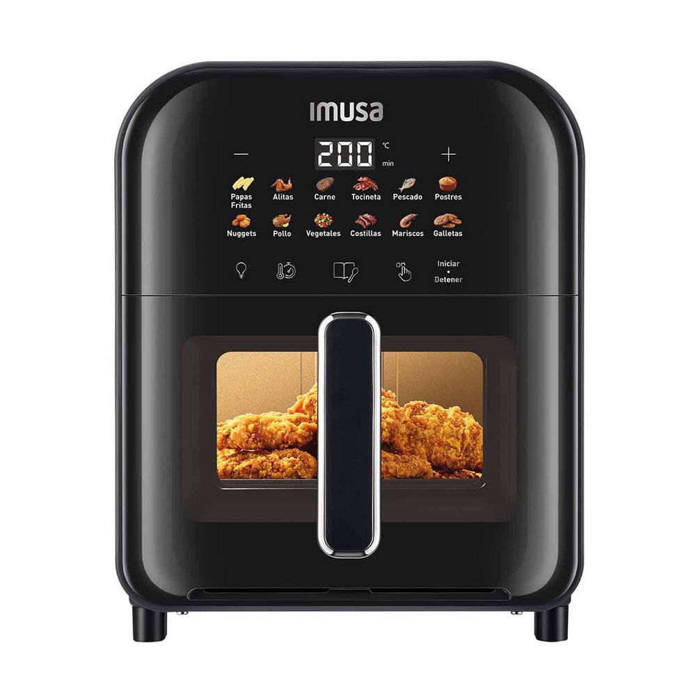 Freidora Easy Fry Turbo IMUSA 6L Digital negra  EZ8228I0