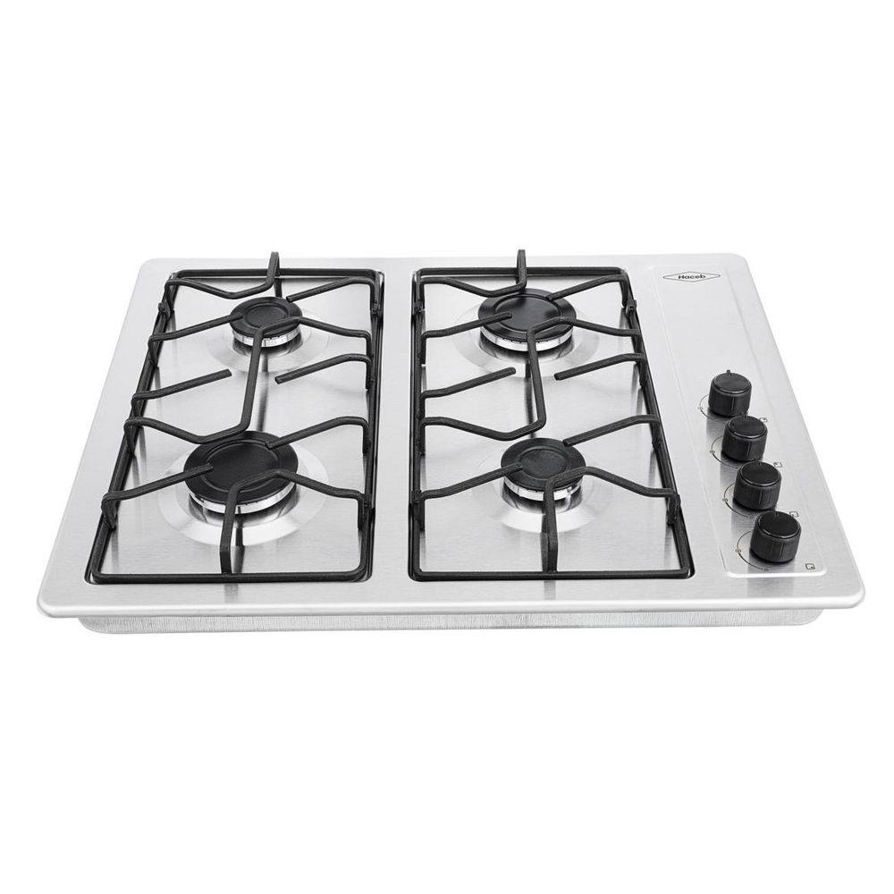Cubierta HACEB 66.0 x 9.0 cm Acero inoxidable 4 puestos Gas natural 9003403