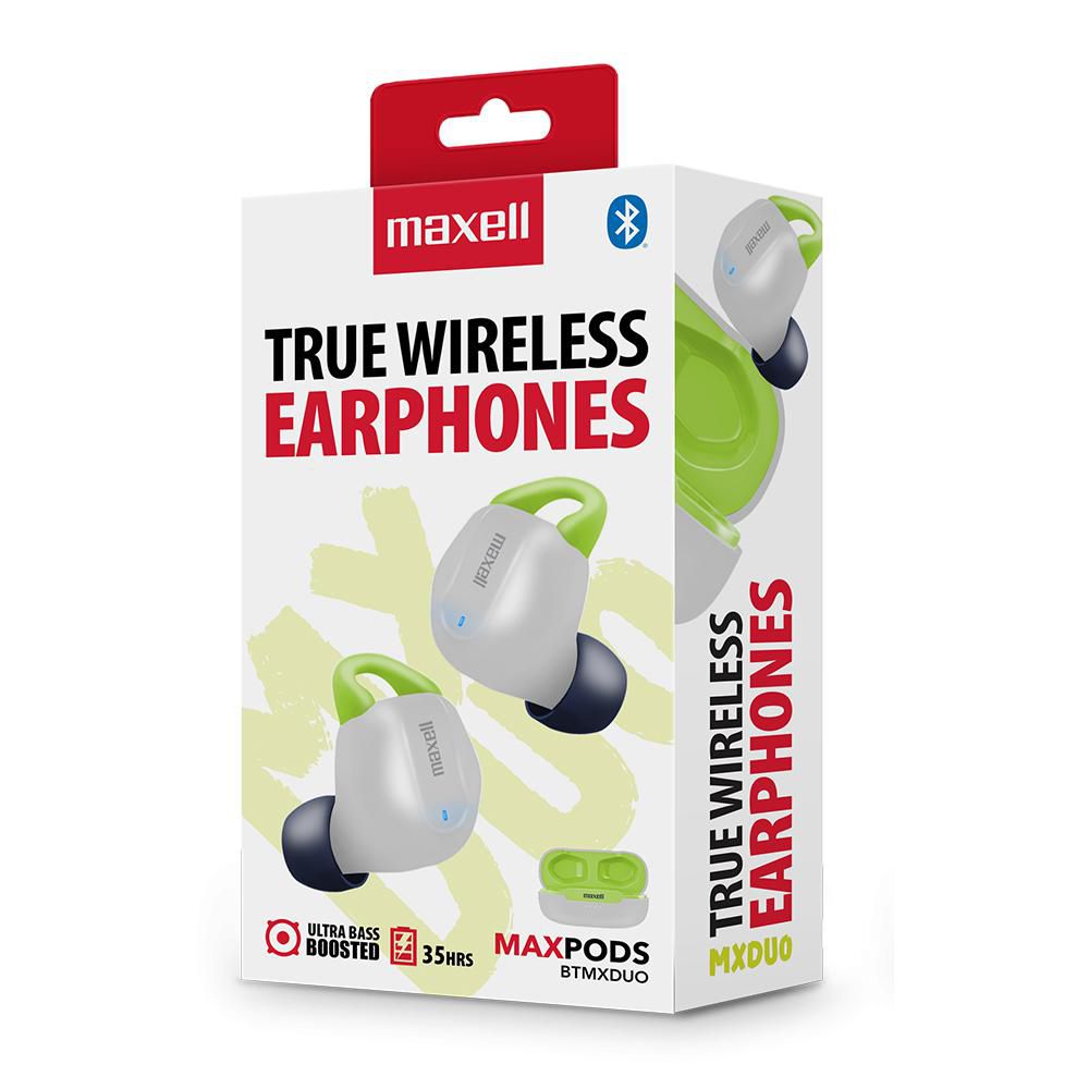 Audifonos  Inalámbricos MAXELL Blanco EBBTMXDUO  BLANCO/VERDE