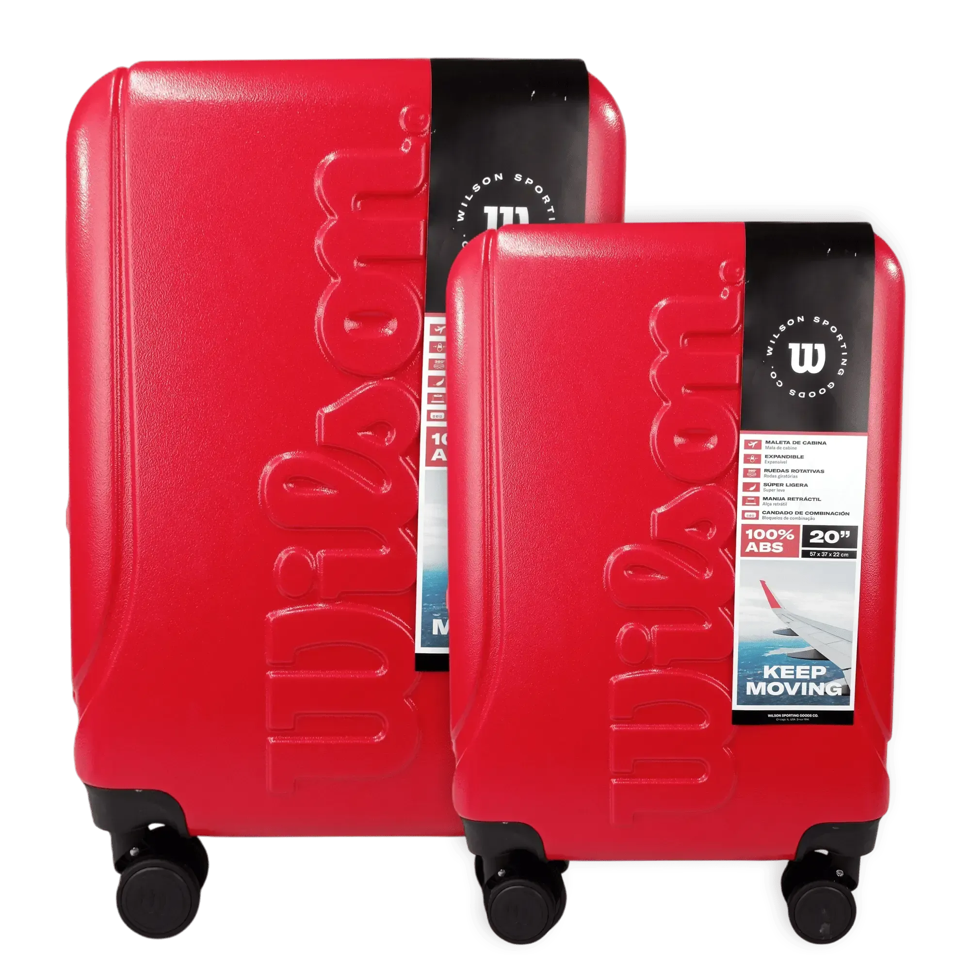 Set de 2 Maletas de Viaje Wilson Córdoba Rojo 20" y 24"