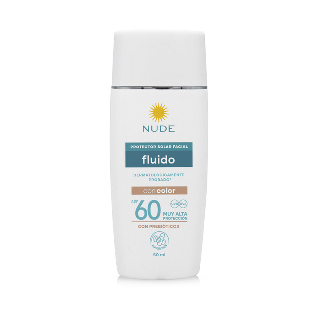 Protector Solar Facial Nude Fluido Con Color Spf 60 50Ml