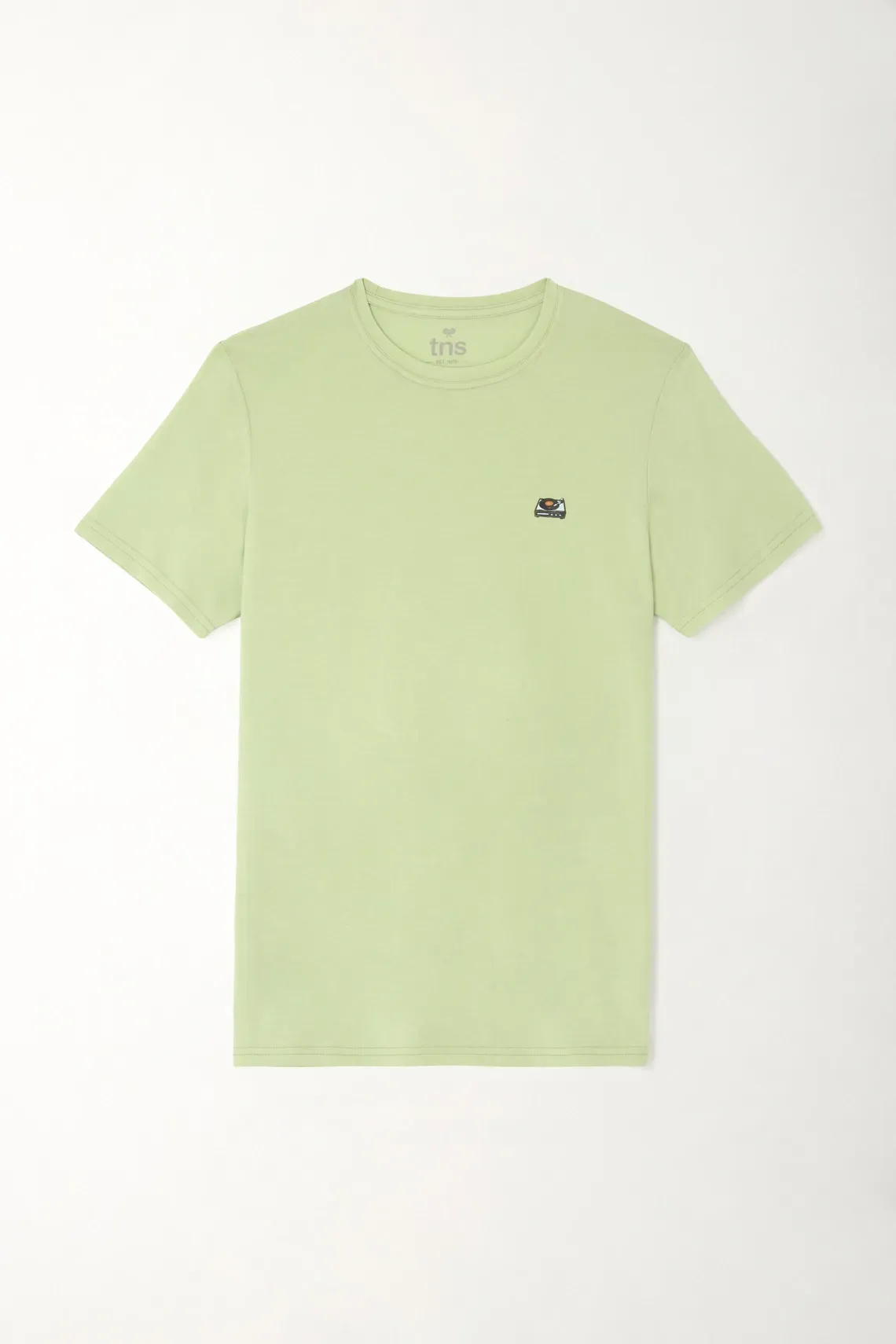 Camiseta básica estampada verde para hombre