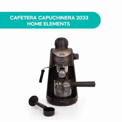 Cafetera Capuchinera Home Elements 2033 HECM-2033N – Espresso y Cappuccino, 2 Tazas