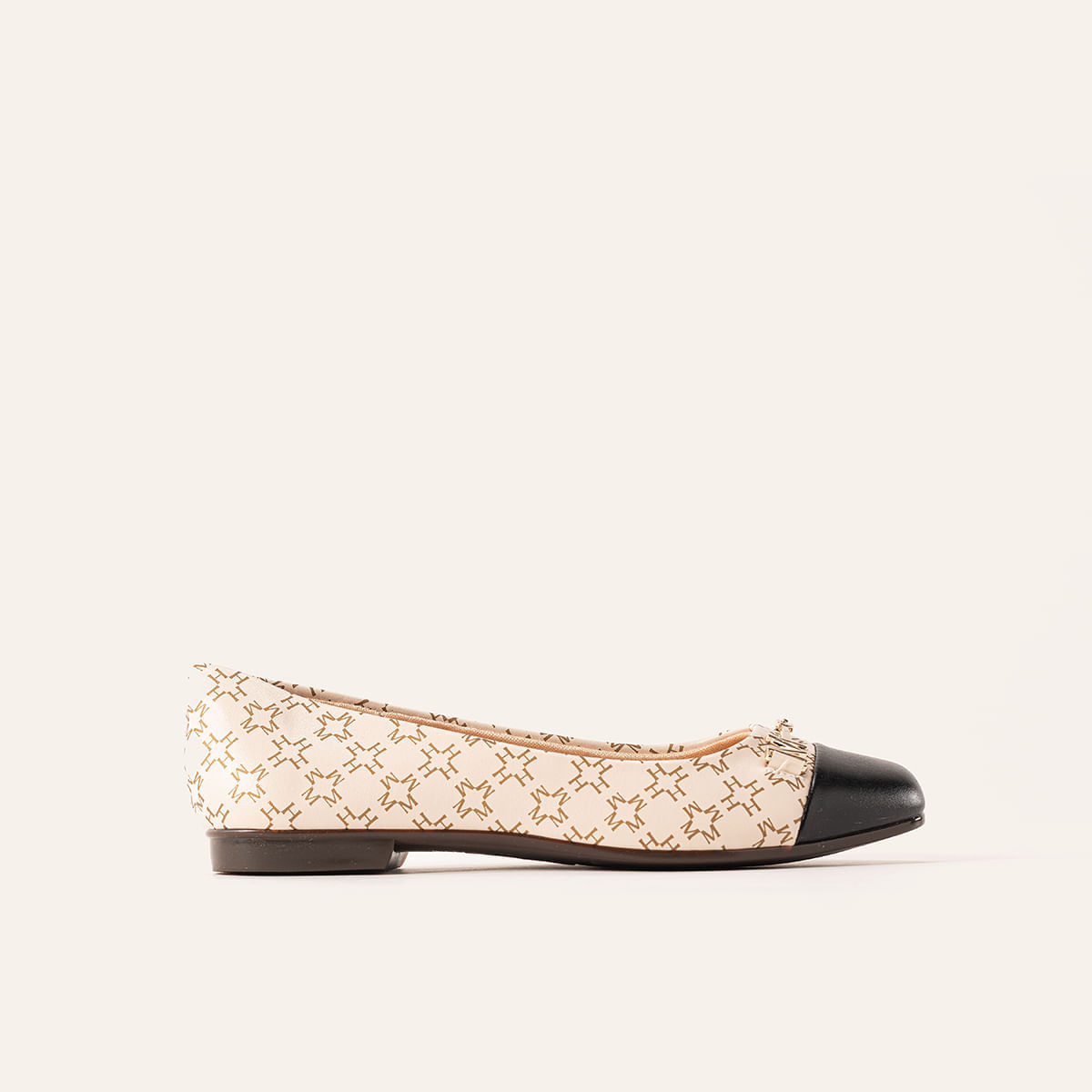 Baleta Lucia Beige Negro MH Mocs