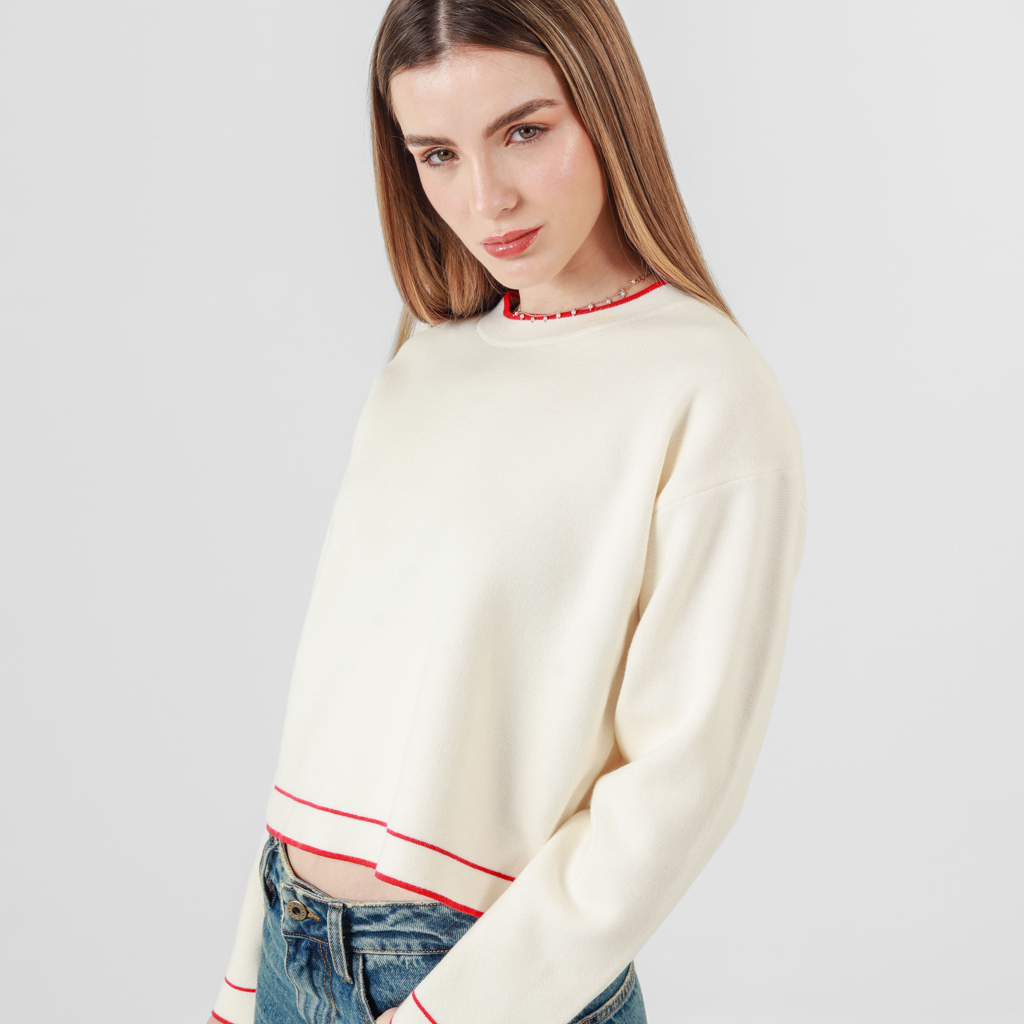 Sweater Cuello Redondo Manga Larga