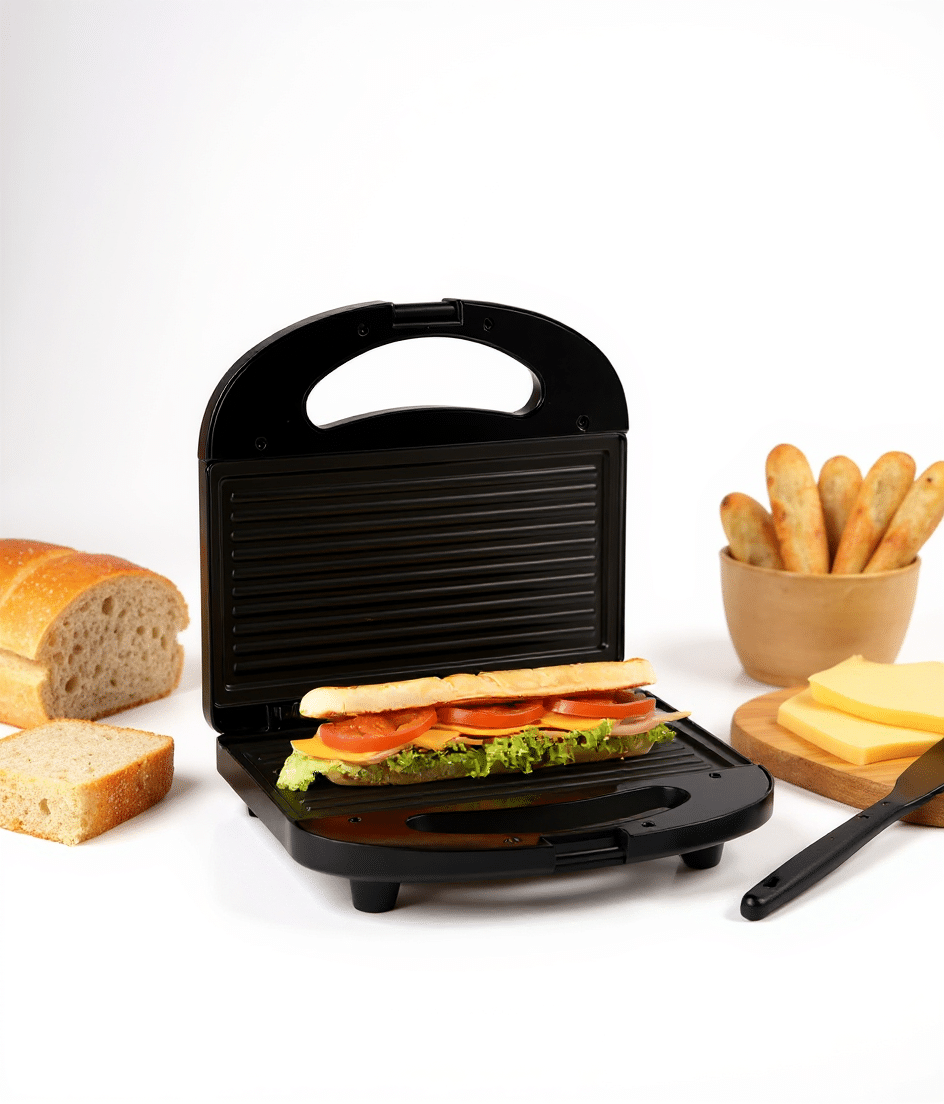 Sanduchera Panini 2 Puestos Kalley: Crujientes Paninis y Snacks Rápidos para Tu Día