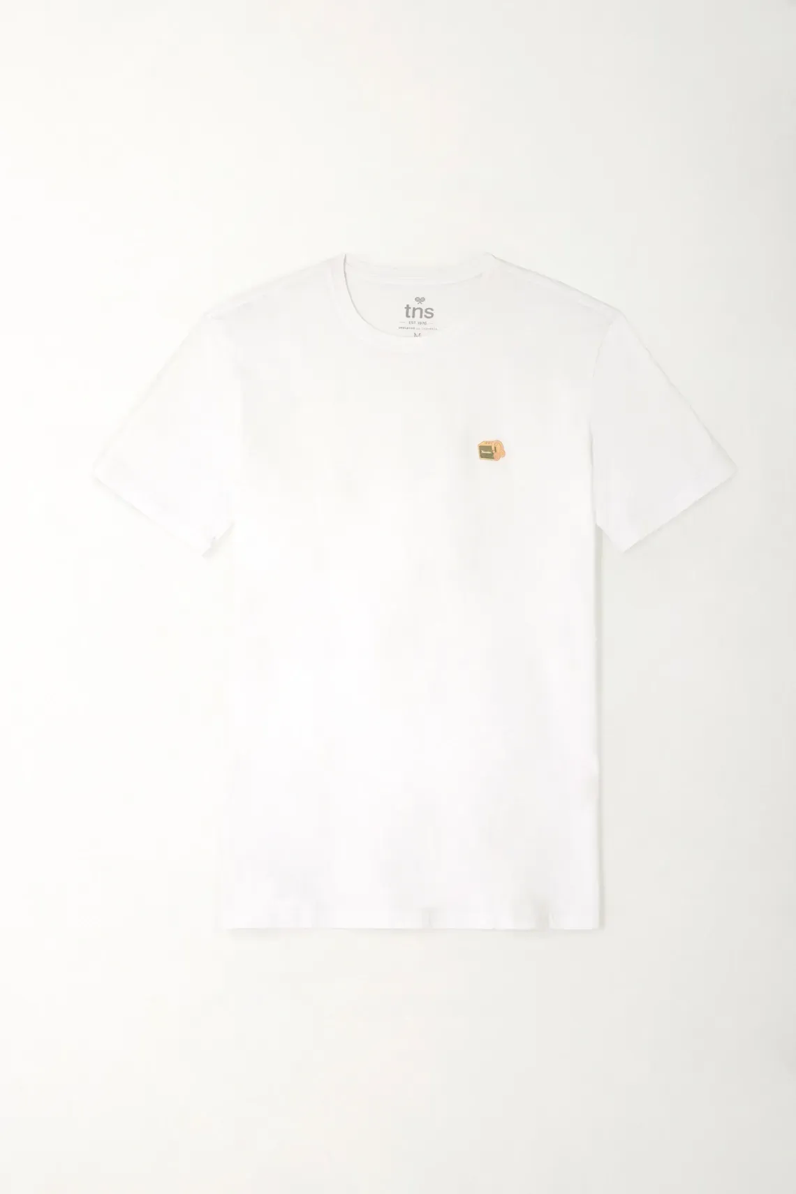 Camiseta básica con mini estampado blanca para hombre