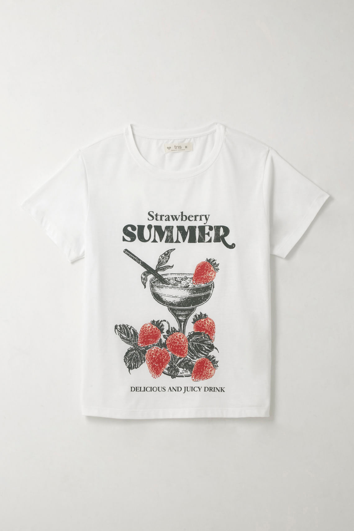 Camiseta con estampado localizado blanca para mujer