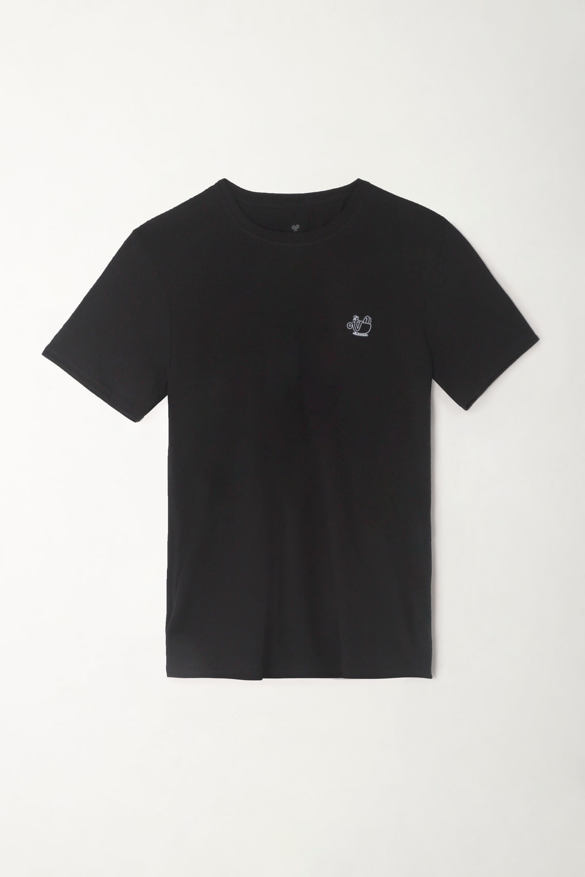 Camiseta básica con mini estampado negra para hombre