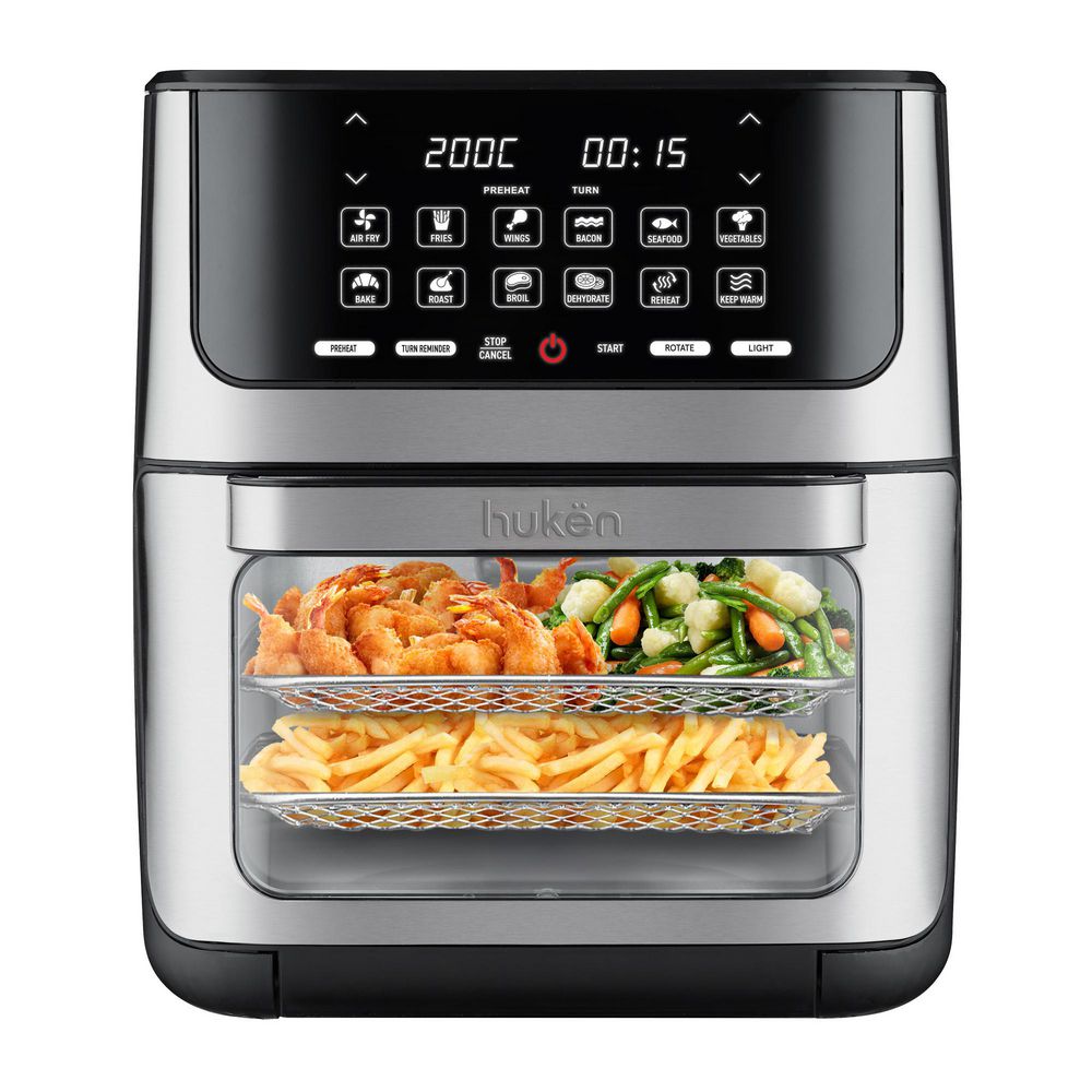 Horno de aire  HUKEN 12 LITROS Digital Negro HUAFO12T