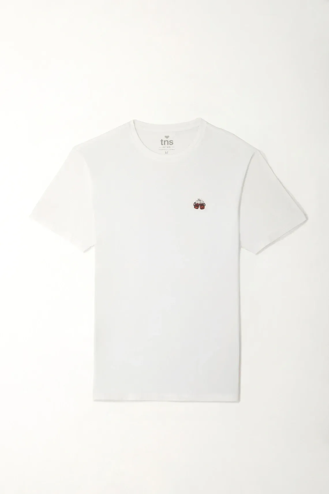 Camiseta básica con print de cervezas blanca para hombre