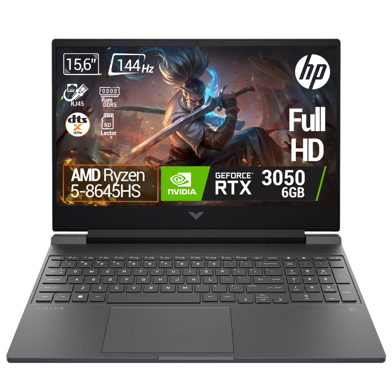 Computador Gamer HP Victus Fb2002la AMD Ryzen 5 - RAM 16GB - Disco SSD 512GB