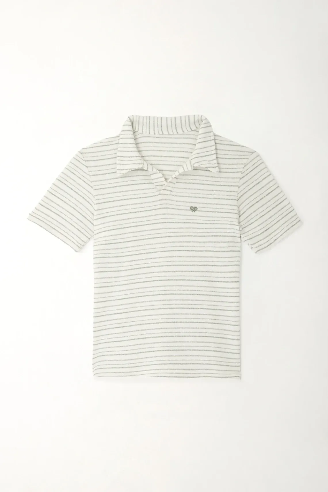 Polo clásica con bordado de raqueta crudo para niño