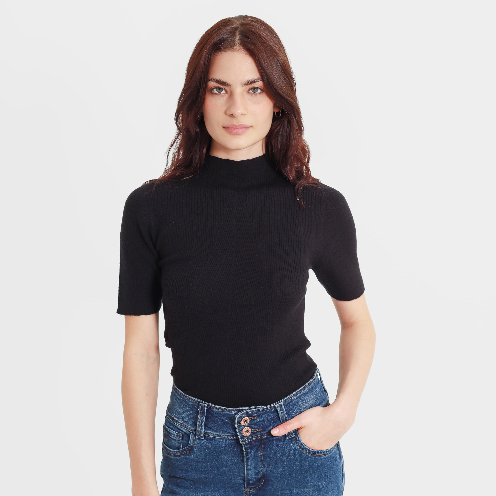 Sweater Cuello Redondo Manga 3/Cuartos