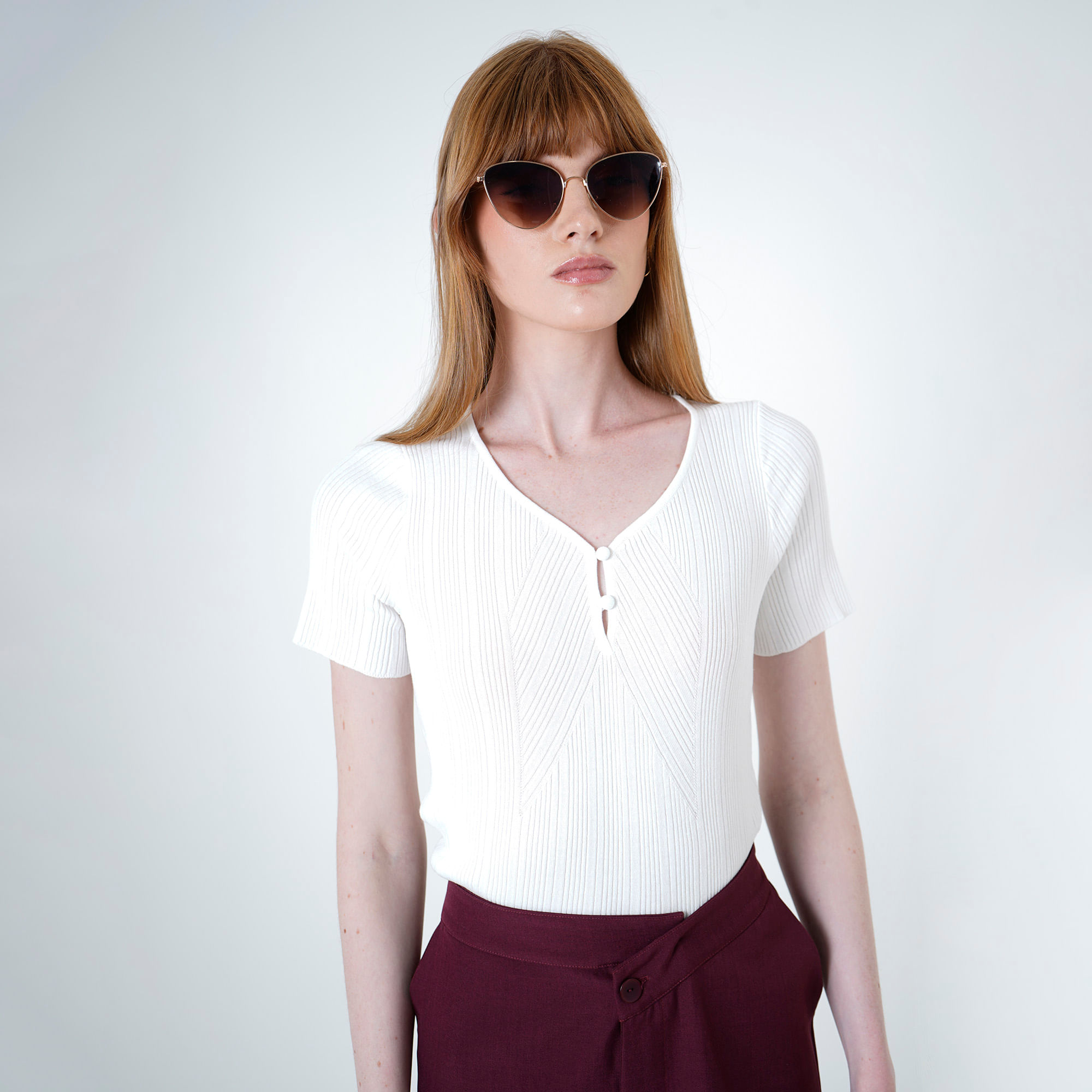 Sweater Cuello Redondo Manga Corta