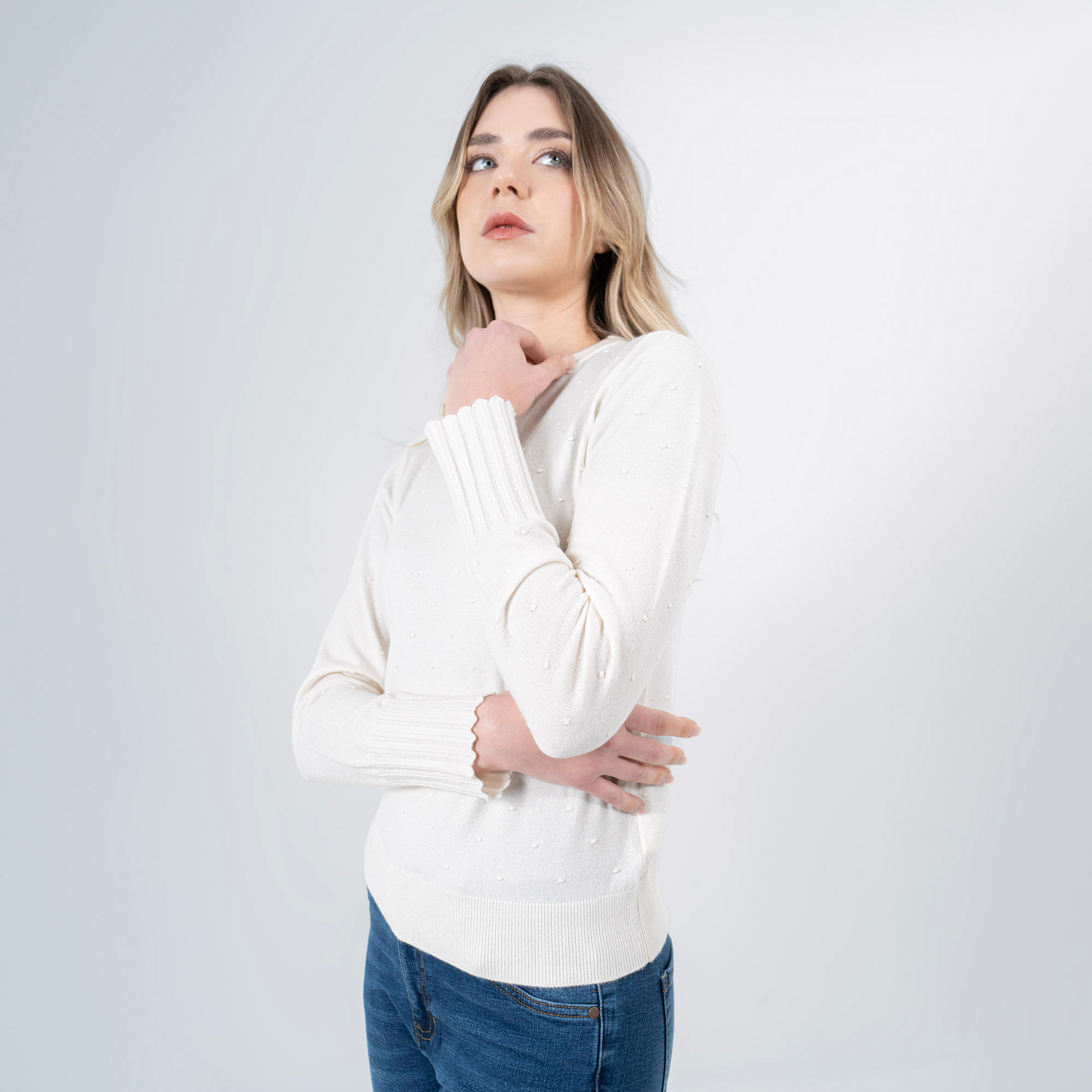 Sweater Cuello Redondo Manga Corto