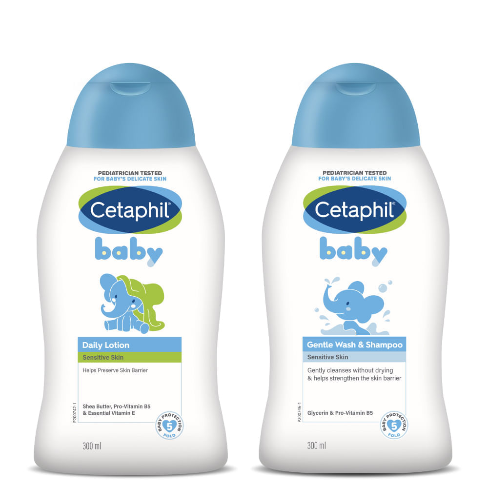 Kit Baby Baño Líquido 300 ml + Baby Loción Hidratante 300 ml- Cetaphil