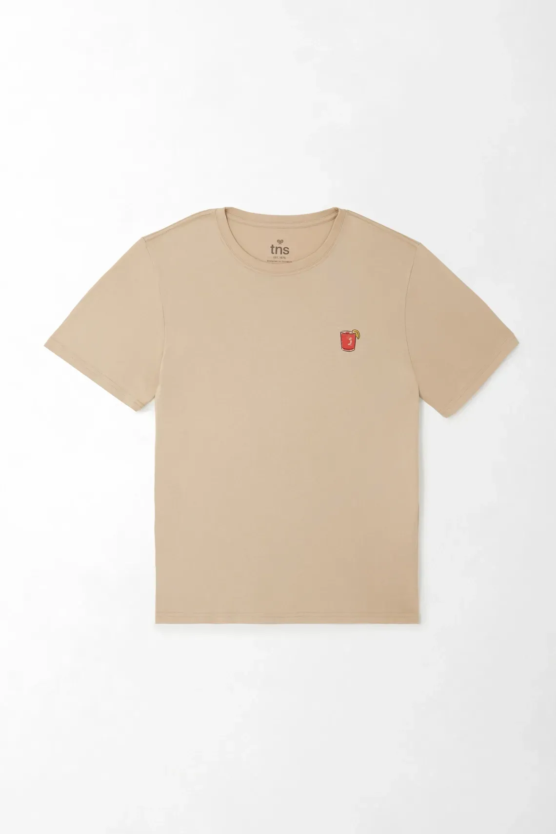 Camiseta estampada café para hombre