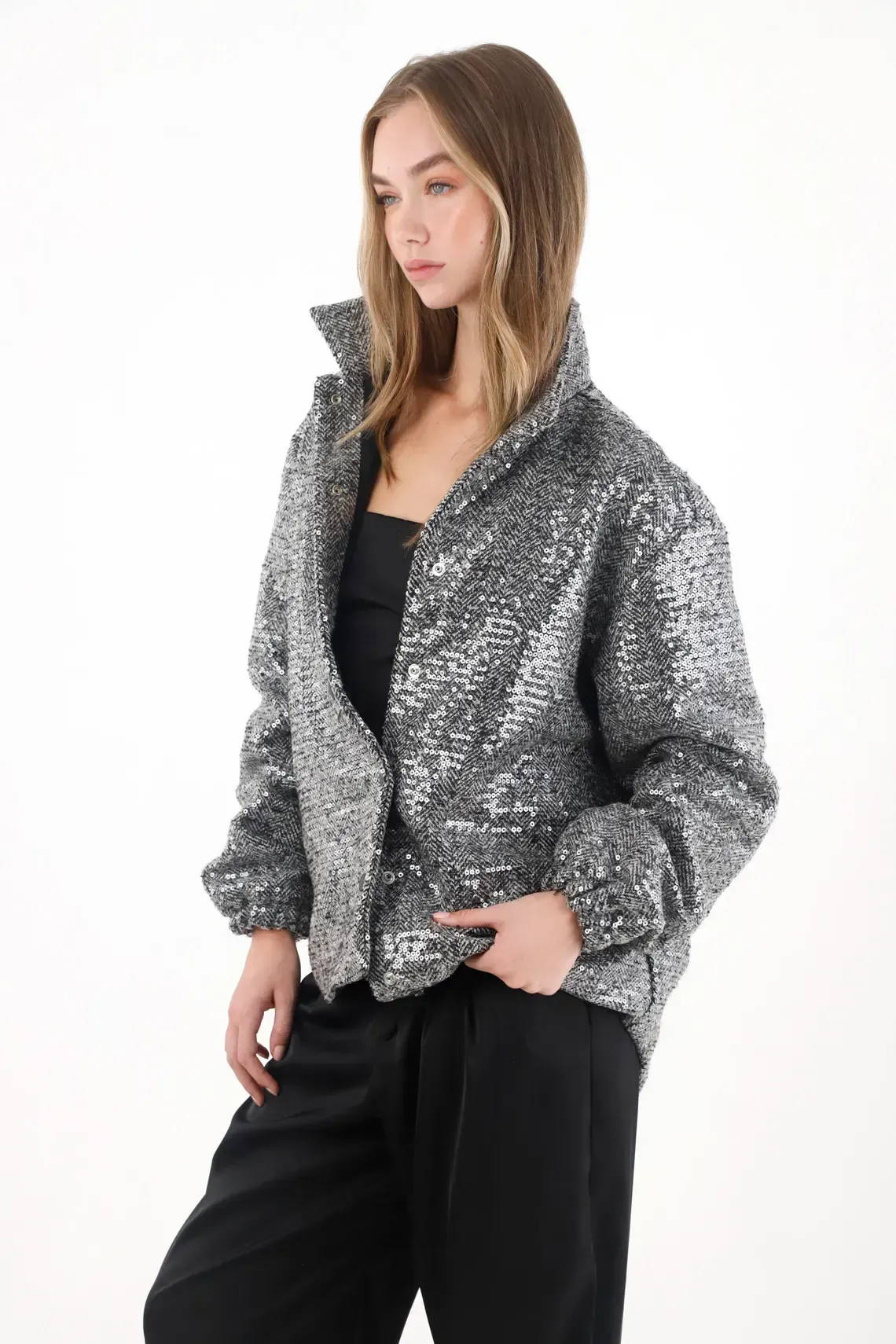Chaqueta en lentejuelas para mujer