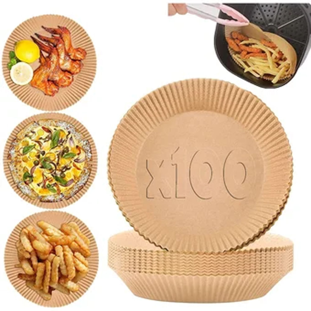 Canasta x100 Papel Antiadherente Air Fryer Canastilla Freidora Redonda