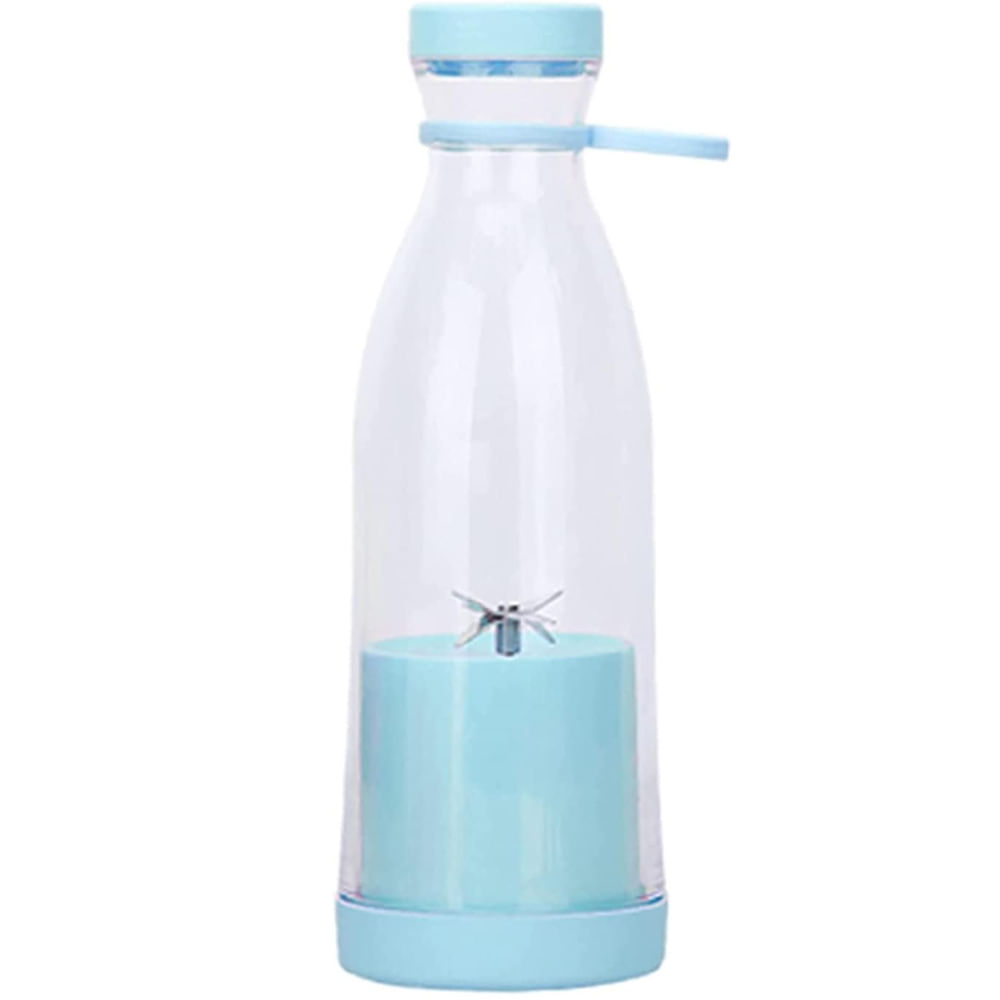 Licuadora Portátil Botella 350ml Azul Mini Recargable 4 Cuchillas