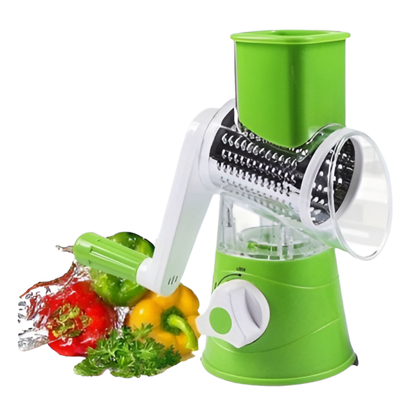 Molino Multiusos Rallador Verduras Tambor Mesa Verde