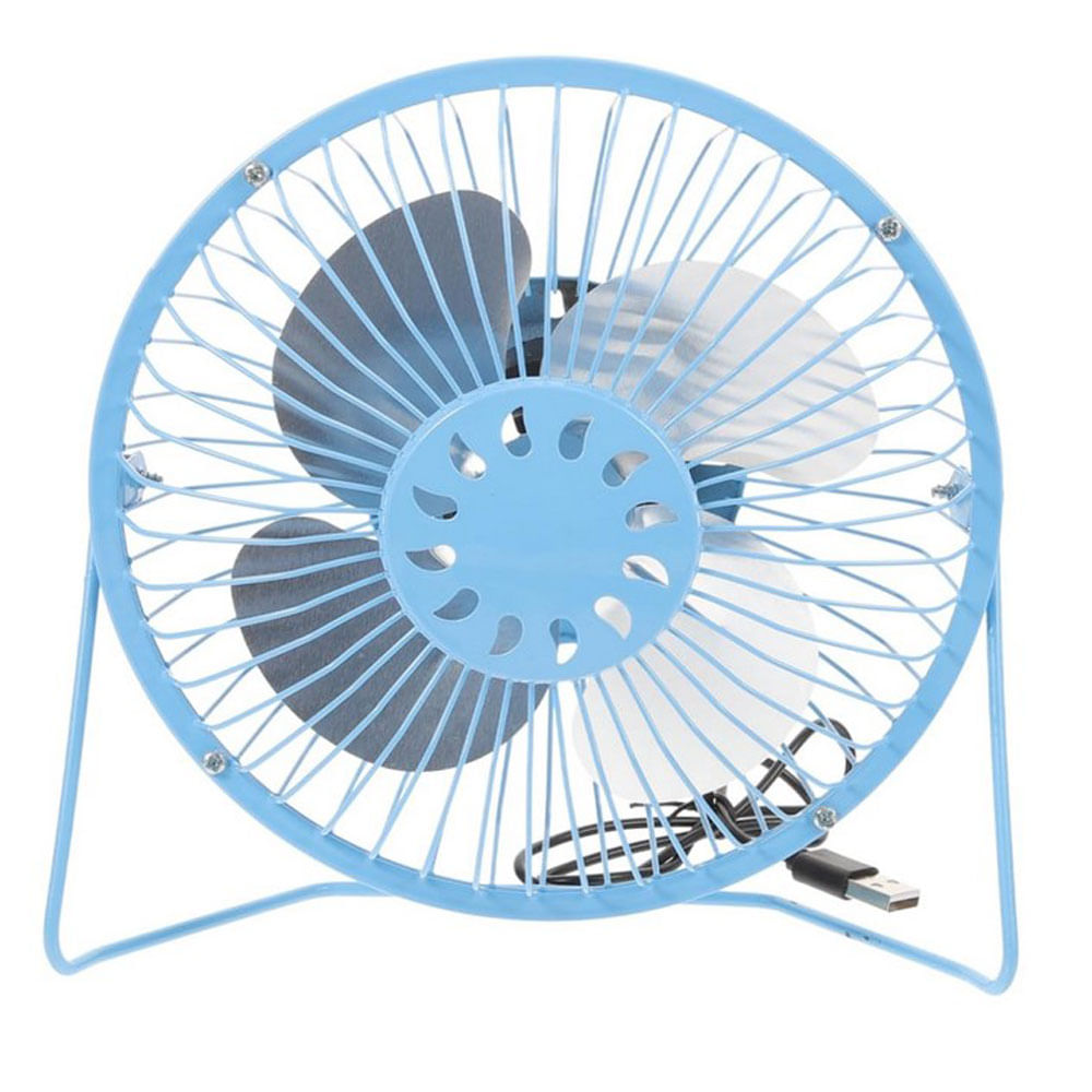 Mini Ventilador 4 pulgadas Pc Silencioso Metalico Usb Portatil Azul