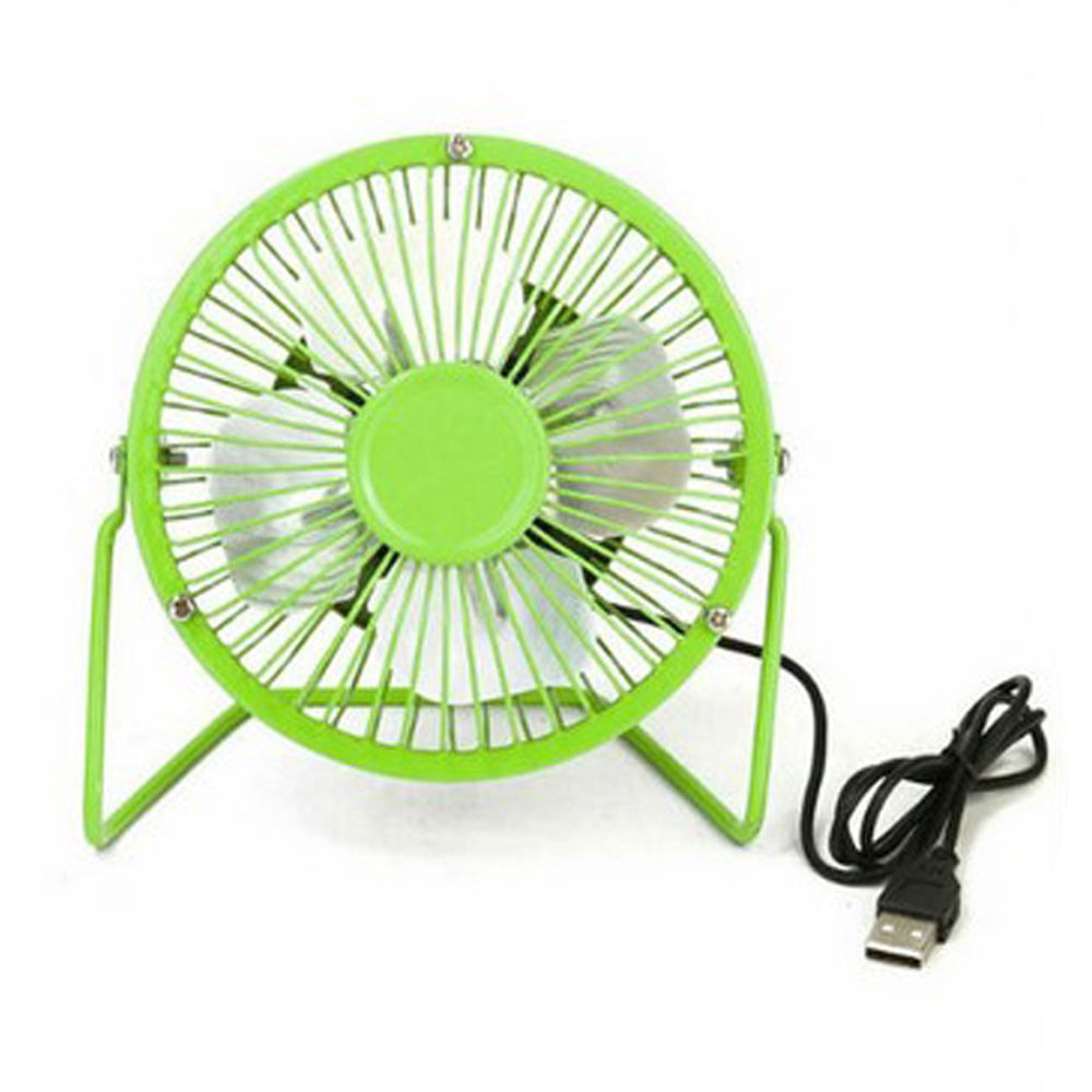 Mini Ventilador 4 pulgadas Pc Silencioso Metalico Usb Portatil Verde