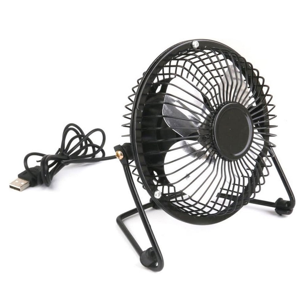 Mini Ventilador 4 pulgadas Pc Silencioso Metalico Usb Portatil Negro
