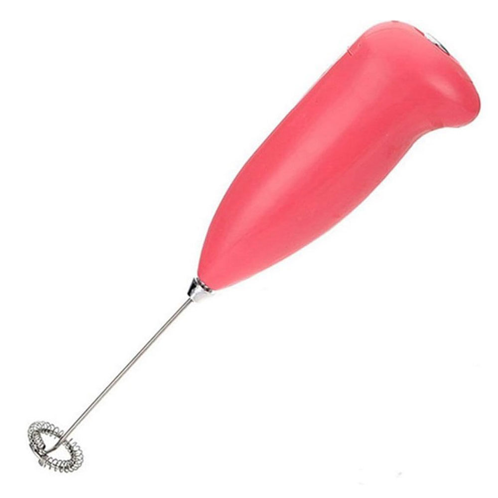 Mezclador Electrico Pilas Espuma Batidor Mezcla Cafe Latte Crema Rosa