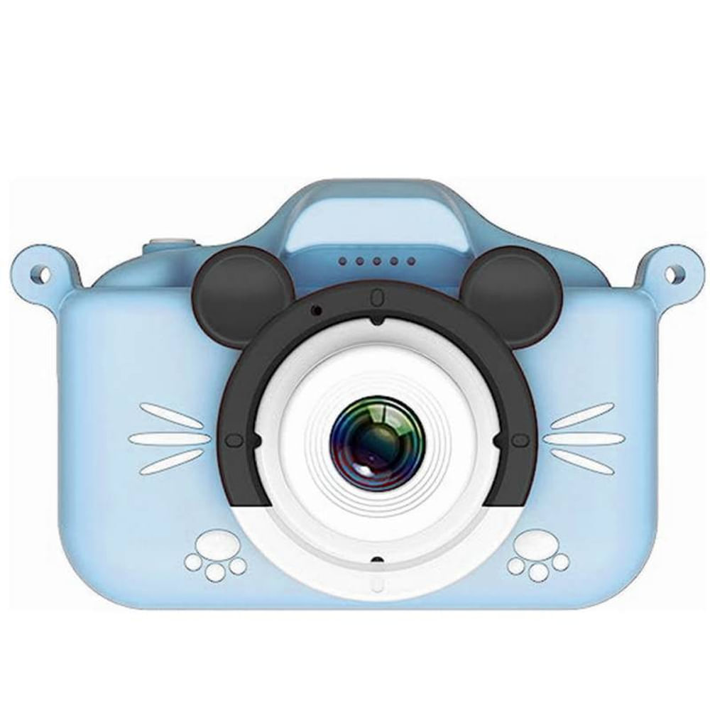 Camara Digital Niños Mickey Recargable Foto Videos Selfie Azul