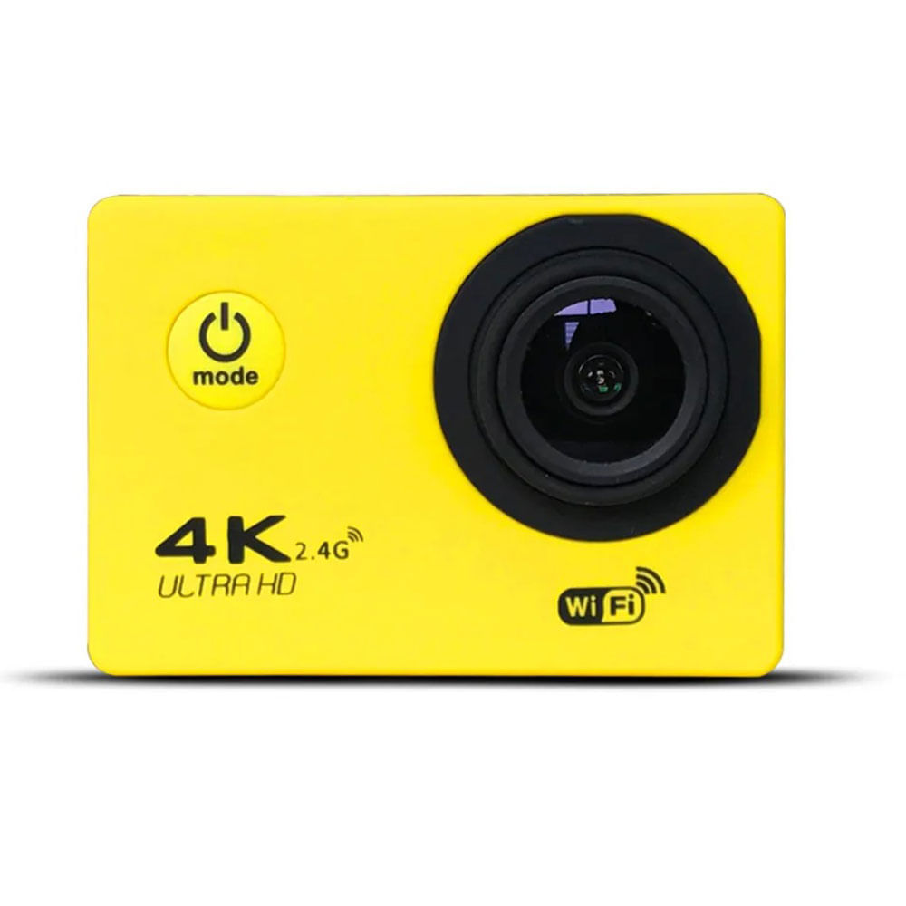 Camara Deportiva 4K Video fotográfica Aprueba Agua Todo Terreno Amarillo