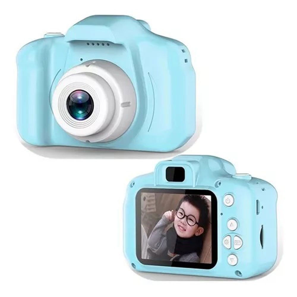 Camara Digital Niños X2 Flash Azul SD Fotos Videos Audio Selfie