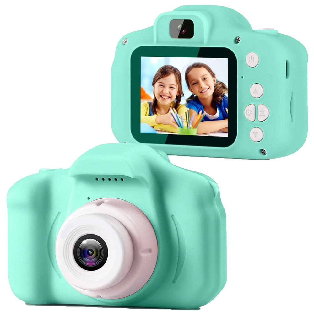 Camara Digital Niños X2 Flash Verde SD Fotos Videos Audio Selfie