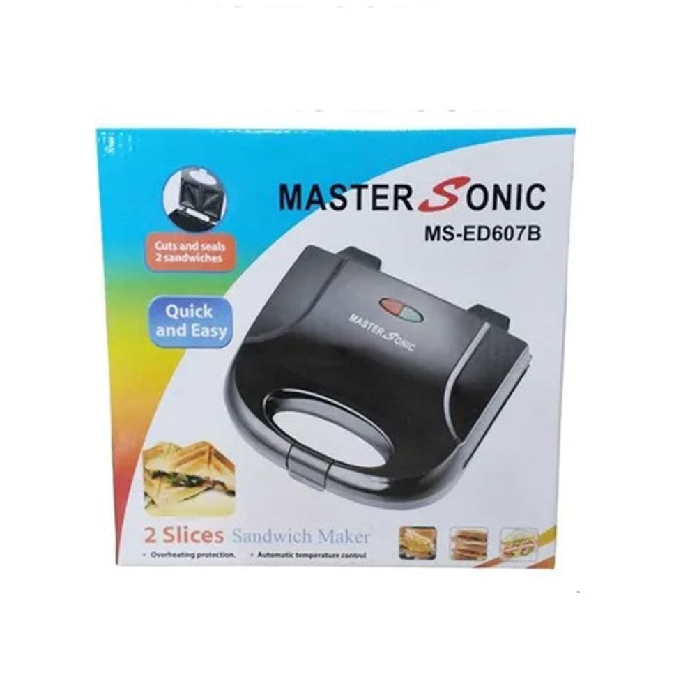 Sandwichera Dos Puestos Master Sonic Indicador Led MS-ED607B - Negra