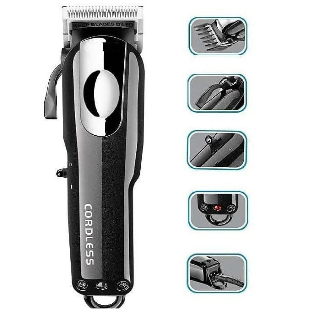 Peluquera Maquina Cabello Recargable Panel Indicador Negro GM805