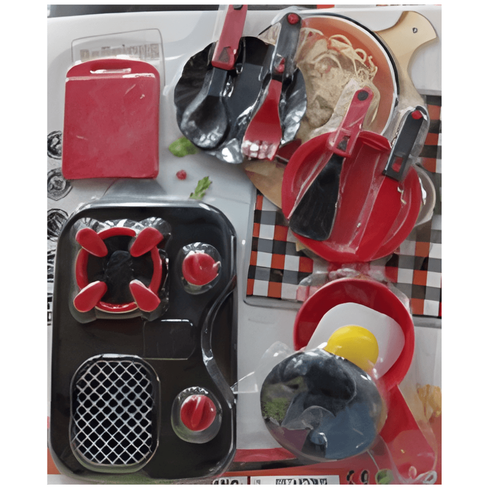 Set Cocina Estufa Accesorios Prepara Desayunos Divertidos Rojo