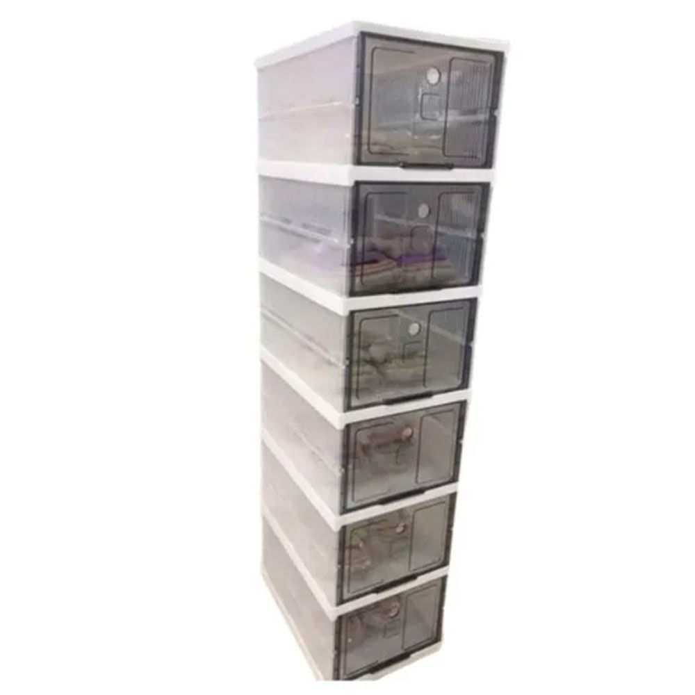 Zapatero Caja Organizador Zapatos 6 Piezas Blanco
