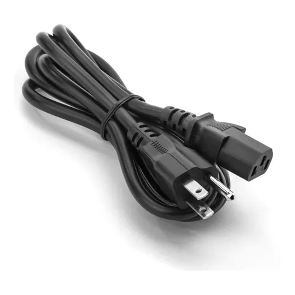 Cable Poder Corriente 3Mts Plano Carga Negro PC Monitor Portatil