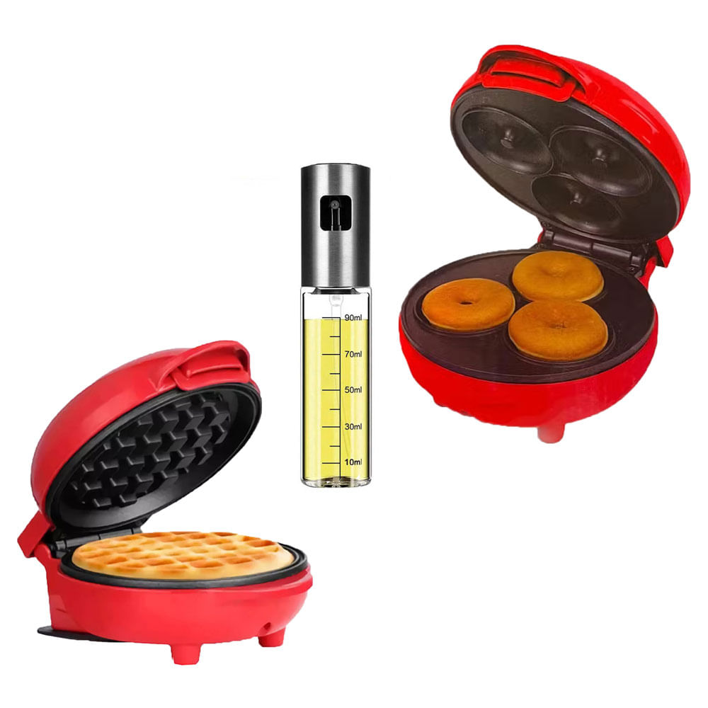 Combo Mini Waflera + Maquina Donas + Dispensador Aceite 100ml Cocina