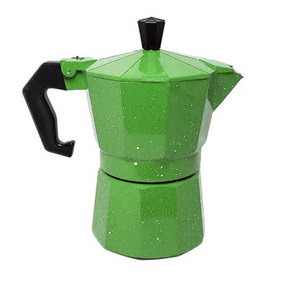 Cafetera Winox Italiana 6 Taza Estufa Manual Aluminio Resistente Verde