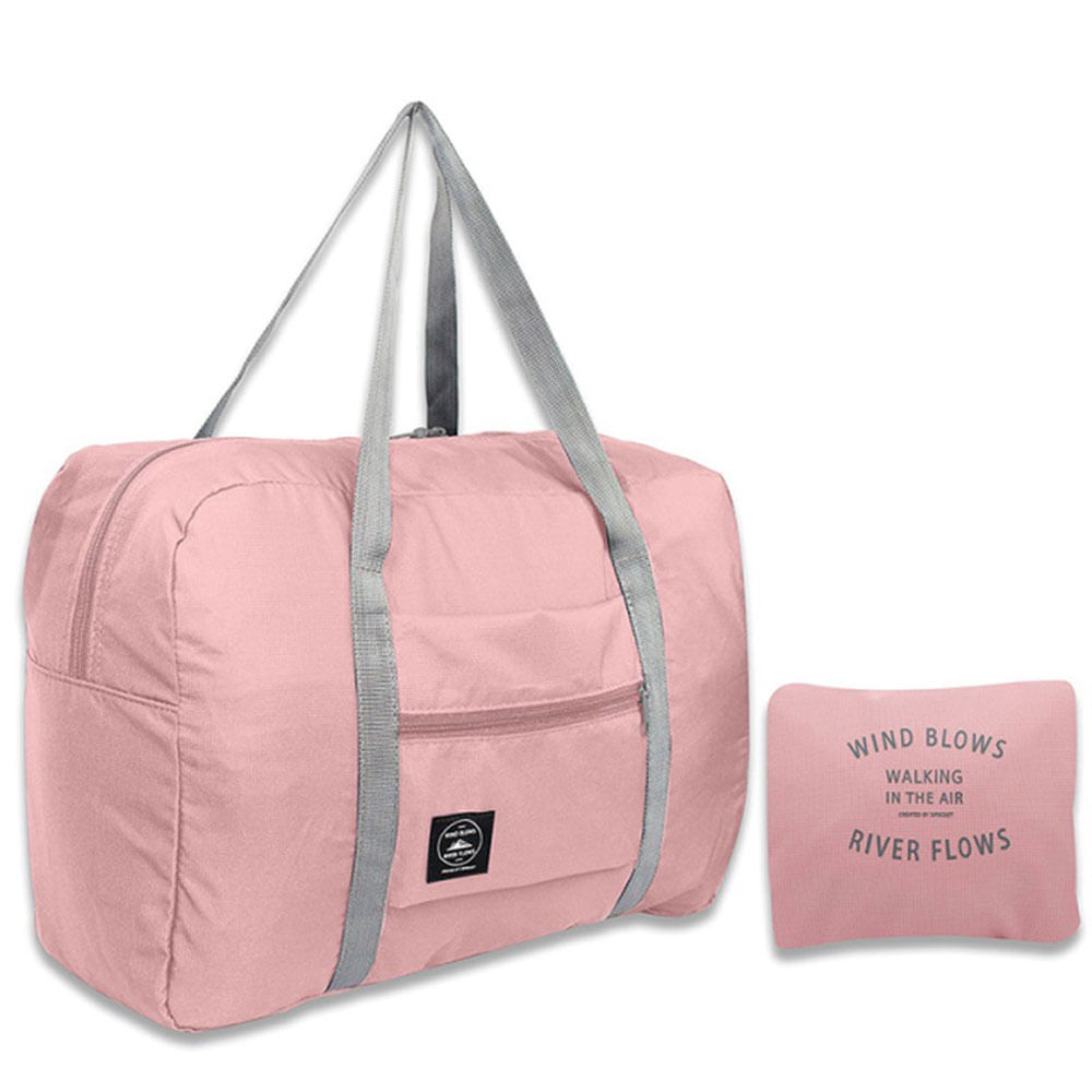Maleta Viajera Deportes Ligera Plegable Eco Dacron Impermeable Rosa